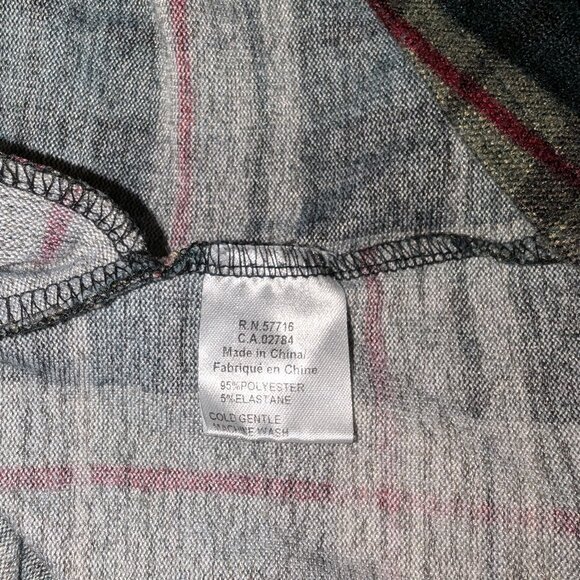 Papillon Women's Long Plaid Soft Jersey fitted top size S - Picture 6 of 6